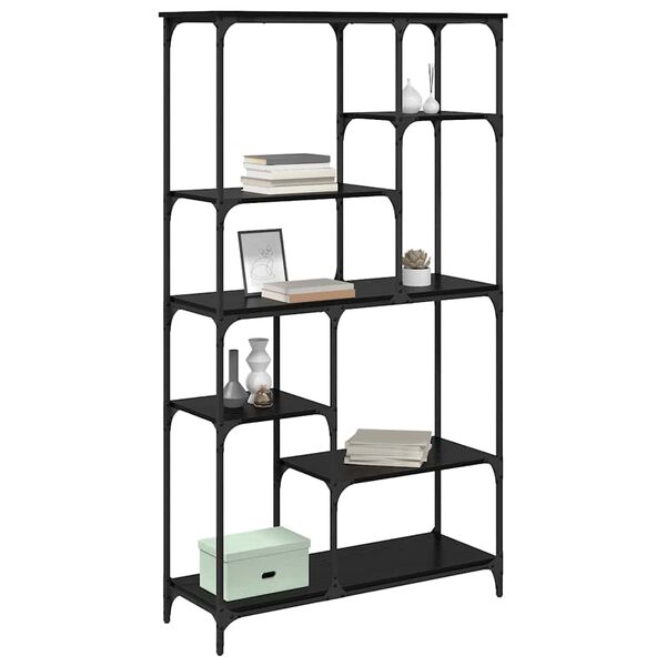 vidaXL B&uuml;cherregal Schwarz Eichen-Optik 99 x 35,5 x 176 cm