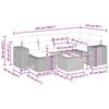 vidaXL 7-tlg. Garten-Sofagarnitur mit Kissen Schwarz Poly Rattan