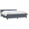 vidaXL Boxspringbett mit Matratze Dunkelgrau 180x220 cm Samt