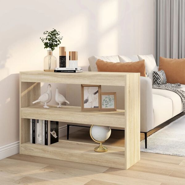 vidaXL Bücherregal/Raumteiler Sonoma-Eiche 100x30x72 cm