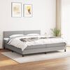 vidaXL Boxspringbett mit Matratze Hellgrau 200x200 cm Stoff