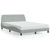 vidaXL Bettgestell Dover Hellgrau 135x190 cm Samt
