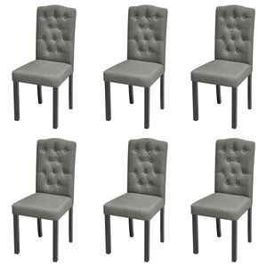 vidaXL Esszimmerst&uuml;hle 6 Stk. Grau Stoff