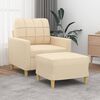vidaXL Sessel mit Hocker Creme 60 cm Stoff
