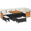 vidaXL Garten-Sofa-Set mit Kissen 9 pcs Schwarz und Creme