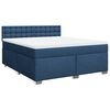 vidaXL Boxspringbett mit Matratze Blau 180x200 cm Stoff