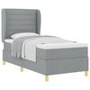 vidaXL Boxspringbett mit Matratze Dunkelgrau 90x190 cm Hellgrau Stoff