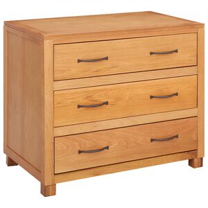 vidaXL Schrank mit Speicher Braun 80 x 50 x 70 cm Massives Eichenholz