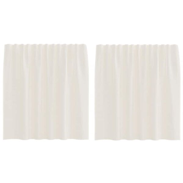 vidaXL Voile Vorh&auml;nge mit Stangentaschen 2 Stk. Creme