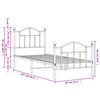 vidaXL Bettgestell mit Kopf- und Fu&szlig;teil Metall Wei&szlig; 80x200 cm