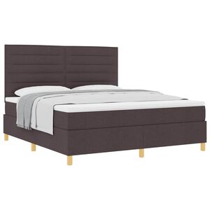 vidaXL Boxspringbett mit Matratze Dunkelbraun 180 x 200 cm Stoff