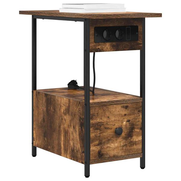 vidaXL Nachttisch Ger&auml;ucherte Eiche 60 x 30 x 61 cm Holzwerkstoff