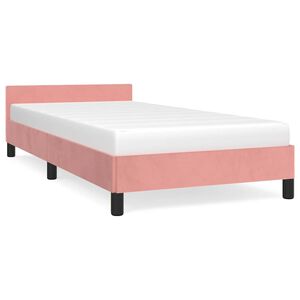 vidaXL Bettgestell mit Kopfteil ohne Matratze Rosa 100x200 cm Samt