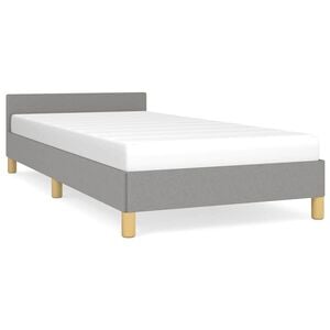 vidaXL Bettgestell ohne Matratze Hellgrau 100x200 cm Stoff