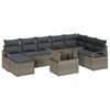 vidaXL Gartensofa-set 9 stk. Grau Poly Rattan