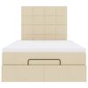 vidaXL Ottoman-Bett mit Matratze & LEDs Creme 120x190 cm Stoff