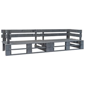 vidaXL Garten-Palettensofa 2-Sitzer Grau Holz