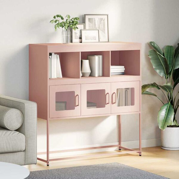 vidaXL Sideboard Rosa 100,5x39x107 cm Kaltgewalzter Stahl