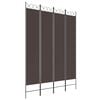 vidaXL 4-tlg. Paravent Braun 160x220 cm Stoff