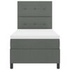 vidaXL Boxspringbett mit LED-Lichtleisten Dunkelgrau 80 x 200 cm Stoff
