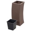 vidaXL Garten-Hochbeete 3-tlg. Poly Rattan Braun