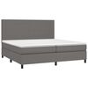 vidaXL Boxspringbett mit Matratze Grau 200x200 cm Kunstleder