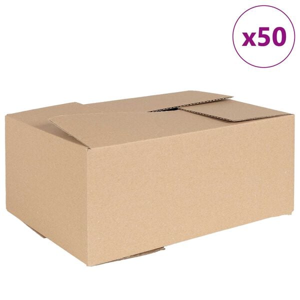 vidaXL Faltbox mit Speicher 50 pcs Natur 35 x 24 x 15 cm Karton