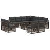 vidaXL Gartensofa-set 12 stk. Grau Poly-Rattan