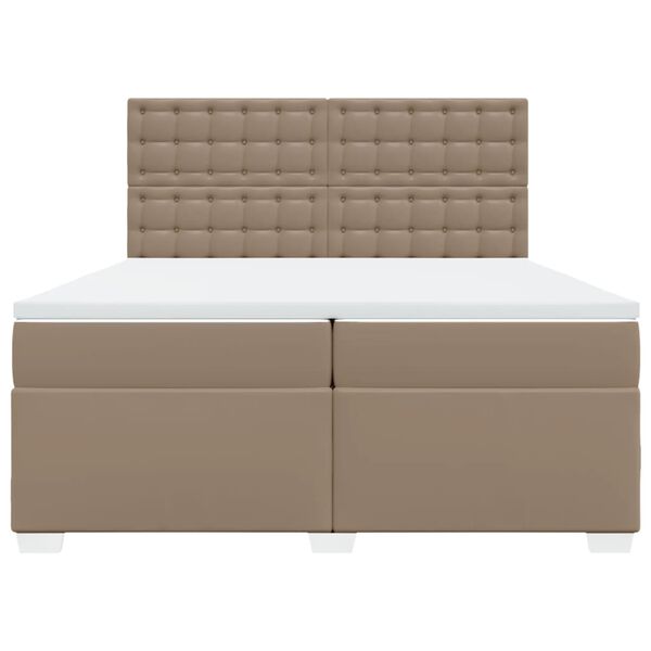 vidaXL Boxspringbett Matratze Cappuccino-Braun 200x200cm Kunstleder
