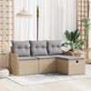 vidaXL Gartensofa-set mit Kissen 4 pcs Beige und Hellgrau Poly-Rattan