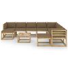 vidaXL 11-tlg. Garten-Lounge-Set mit Kissen Impr&auml;gniertes Kiefernholz