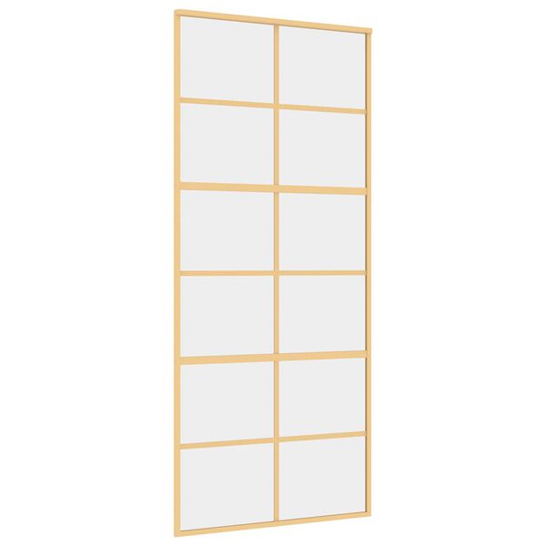 vidaXL Schiebetür Golden 90x205 cm ESG-Klarglas und Aluminium