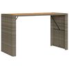 vidaXL 5-tlg. Gartenbar-Set mit Kissen Grau Poly Rattan Akazie