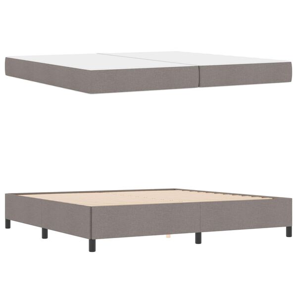 vidaXL Boxspringbett mit Matratze Taupe 200 x 200 cm Stoff