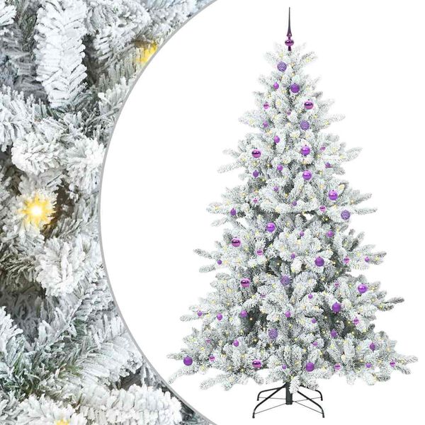 vidaXL K&uuml;nstlicher klappbarer Weihnachtsbaum Wei&szlig; 240 cm PVC und Stahl