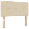 vidaXL Boxspringbett mit Matratze mit Kopfteil Creme 90 x 200 cm Stoff
