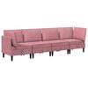 vidaXL Wohnzimmergarnitur mit Kissen mit Speicher 4 pcs Rosa Samt
