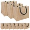 vidaXL Jute-Handtaschen 10 Nat&uuml;rlich und Schwarz 26 x 22 x 14 cm