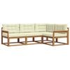 vidaXL Outdoor-Sofagarnitur 4 stk. Natur und Creme