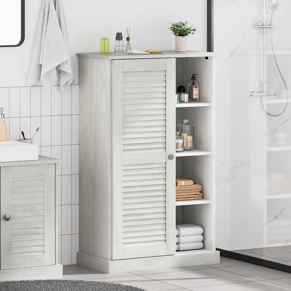 vidaXL Badezimmerschrank VIGO Wei&szlig; und Antikwei&szlig; 68 x 34 x 110 cm