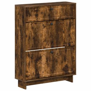 vidaXL Schuhschrank EDE 78 x 24 x 103 cm Holzwerkstoff Raucheiche