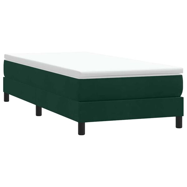 vidaXL Boxspringbett ohne Matratze Dunkelgr&uuml;n 90x220 cm Samt