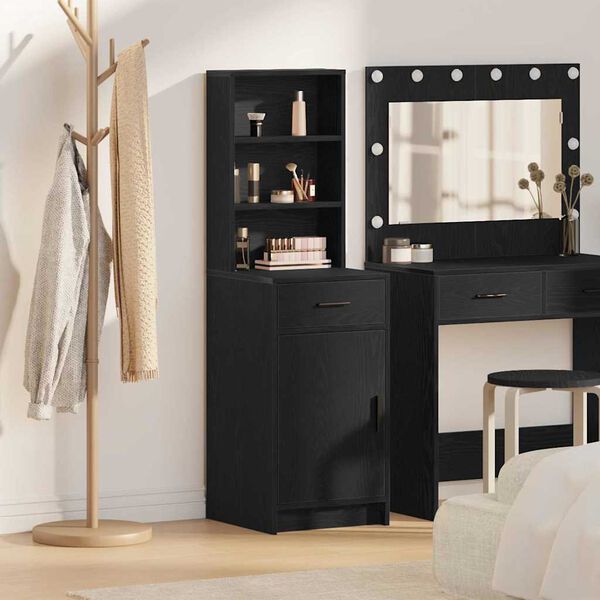vidaXL Highboard Schwarz Eichen-Optik 40 x 40,5 x 135 cm Holzwerkstoff