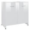 vidaXL Badezimmerschrank Hochglanz-Wei&szlig; 60x33x61 cm Holzwerkstoff