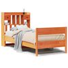 vidaXL Massivholzbett mit Regal ohne Matratze Wachsbraun 100x200 cm