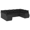 vidaXL 9-tlg. Garten-Sofagarnitur mit Kissen Schwarz Poly Rattan