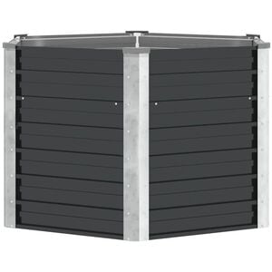 vidaXL Garten-Hochbeet Anthrazit 129 x 129 x 77 cm Verzinkter Stahl