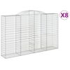 vidaXL Gabionen mit Hochbogen 8 Stk. 300x50x180/200cm Verzinktes Eisen