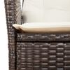 vidaXL 9-tlg. Garten-Essgruppe mit Kissen Braun Poly Rattan