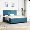 vidaXL Boxspringbett mit Matratze Dunkelblau 180 x 200 cm Stoff